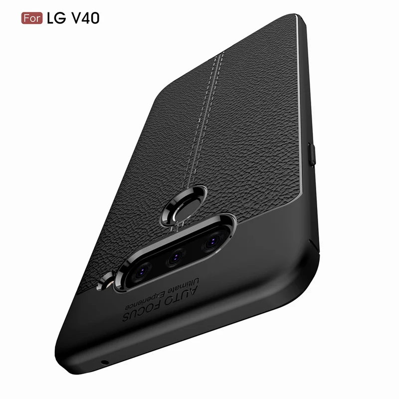 For Capa LG V40 Thinq Case Silicone Litchi PU Leather (11)