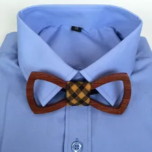 Мужские деревенский Свадебный костюм платье деревянный галстук-бабочка коктейль Регулируемая смокинг Боути Новая Мода шотландский Средства ухода за кожей Шеи Галстук