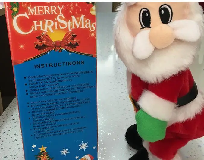 Рождественские электрические игрушки Санта-Клауса, динамическая музыка, электрические куклы, новогодние украшения подарки
