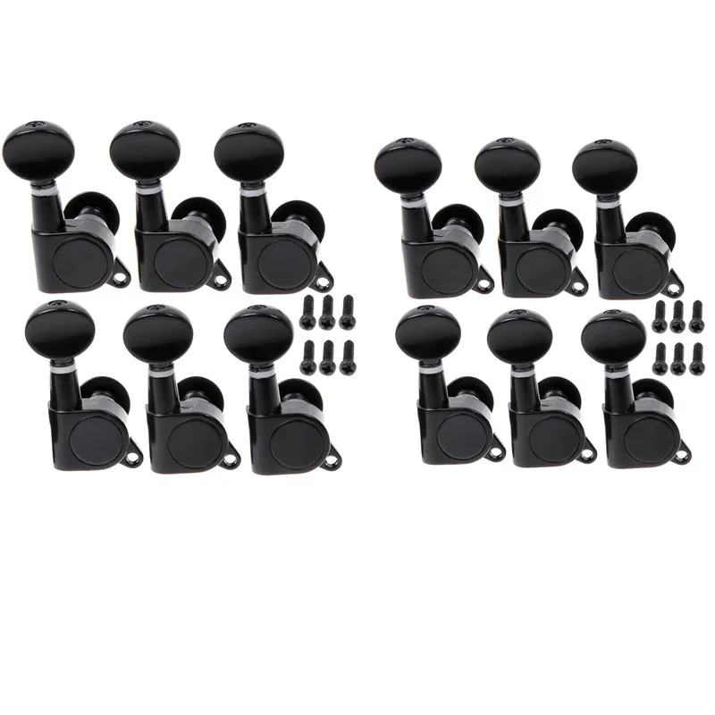 

12R Guitar Tuning Peg Tuner Machine head Mini Oval Tuner For Fender Strat Tele Guitar Replacement