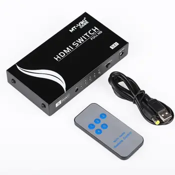 

5 Port HDMI 1.4b Switch 5 in 1 Out Switcher Box with Auto IR Remote Control Full HD 3D Video HDCP VGA 1920 * 1440 1080p