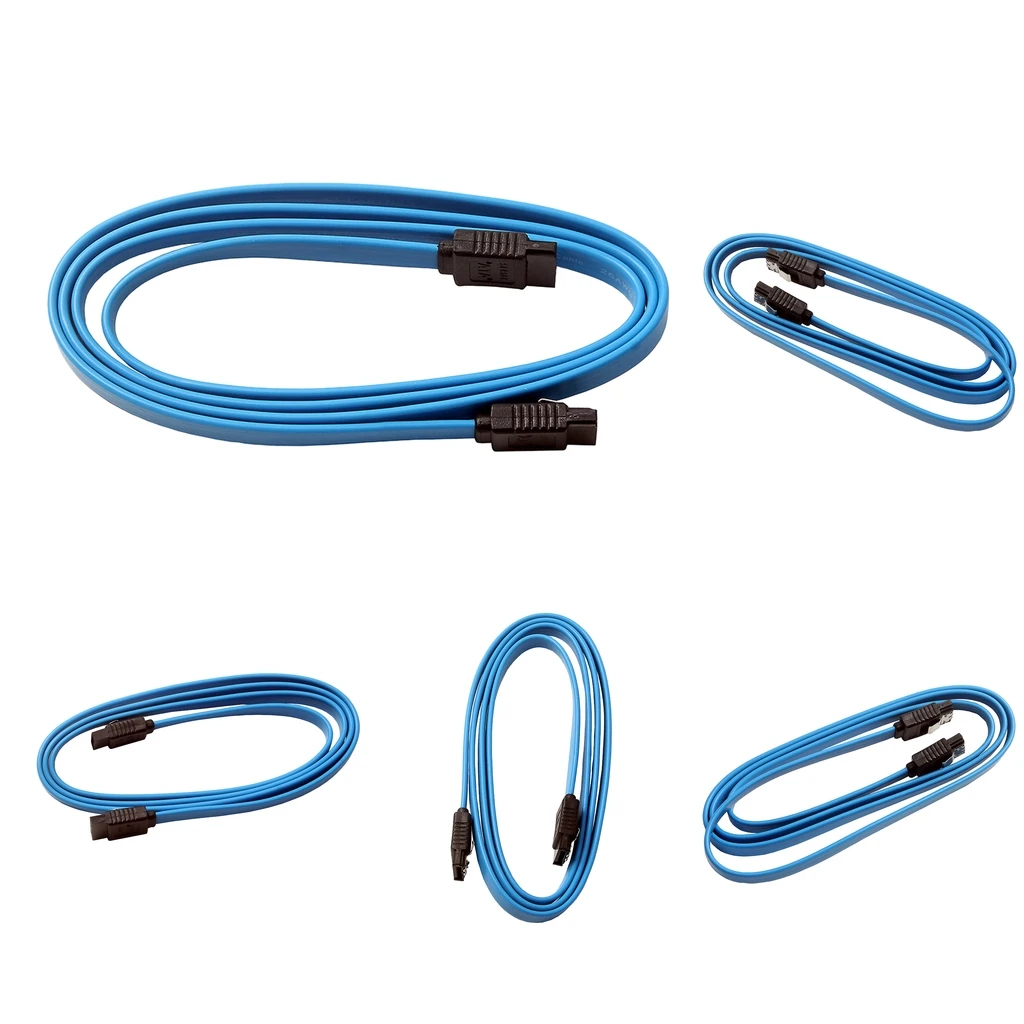 5pcs 1M SATA 3.0 III SATA3 SATAiii High Speed 6GB/s Data Cable Cord Blue