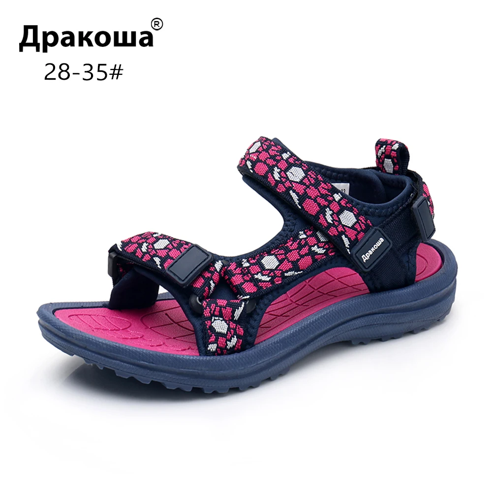 

Apakowa Unisex Toddler Little Boys Girls Summer Open Toe Hook and Loop Sports Sandals Kids Outdoor Beach Waliking Running Sandal
