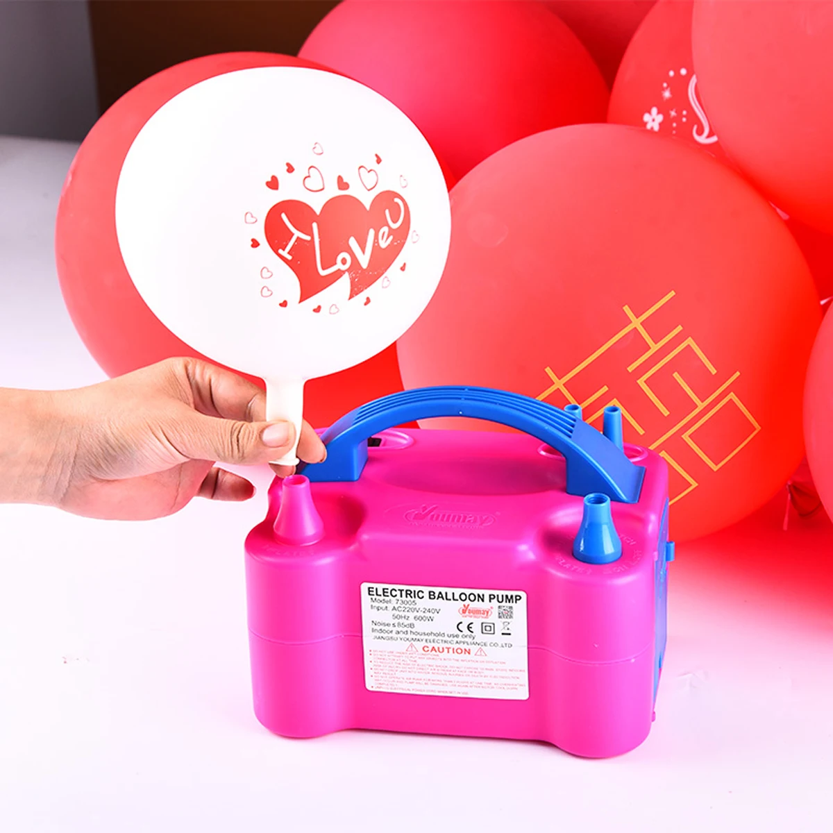 

Double Hole AC Inflatable Electric Balloon Inflator Pump Air Balloon Pump Portable Air Blower UK EU US Plug 220V 110V