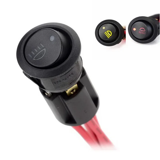 Headlight Fog Light Lamp Control Switch ON OFF Rocker Switch +Mounting