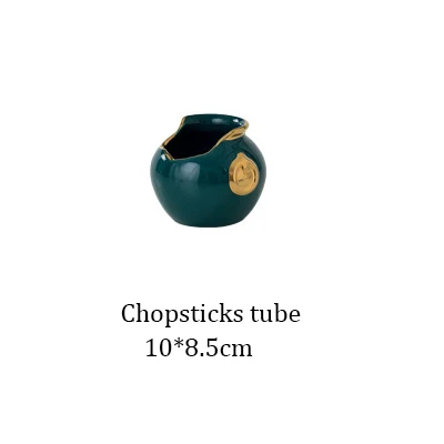 Dinnerware tube 1 шт. Королевский Зеленый Золотой набор керамической посуды бытовой фарфор стейк рыба фрукты тарелка салат риса лапши миска Ложка Вилка Нож - Цвет: Dinnerware tube