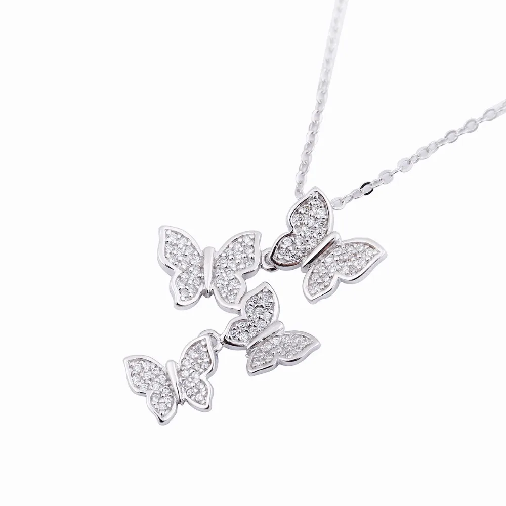 

SMJEL Crystal Butterfly Necklaces Wedding CZ Butterfly Necklace for Women Animal Charm Love pendant necklace Bridesmaid Gift