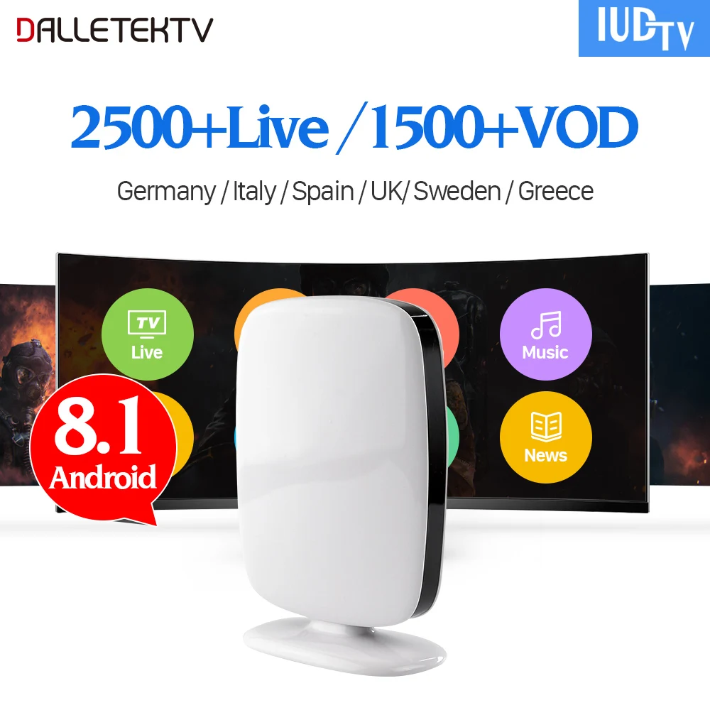 

IPTV Portugal Box IUDTV IPTV Subscription TV Receivers R9 Android 8.1 Set Top Box With IPTV Portugal Turkey Sweden Spain Italy