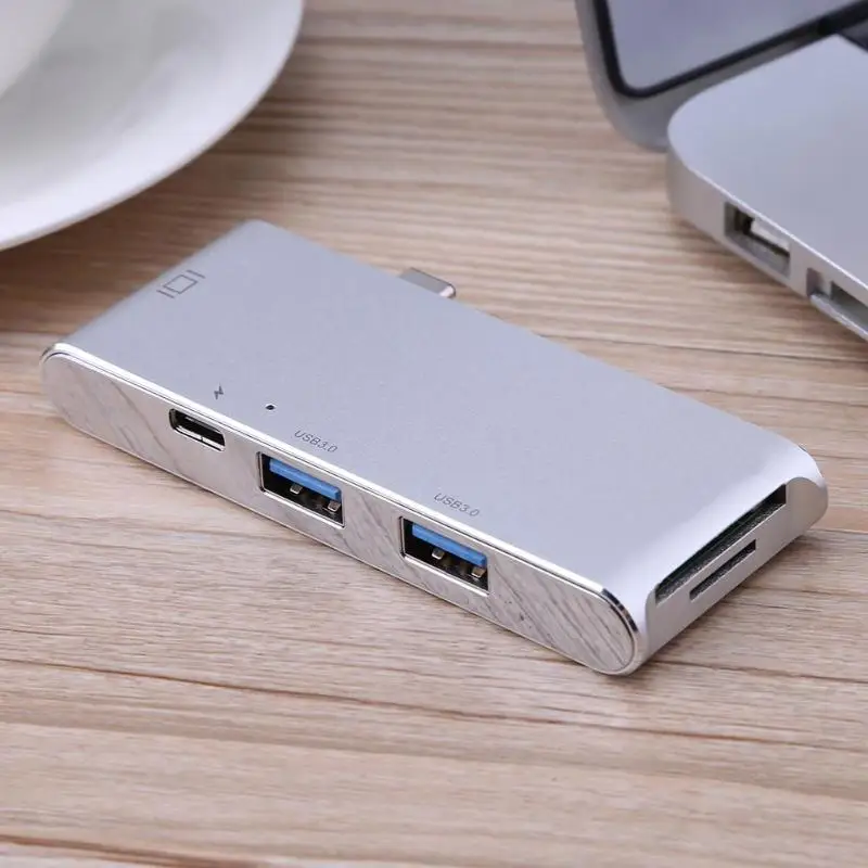 USB-C type-c 3,1 до 2 USB 3,0 концентратор разветвитель SD/TF кардридер ж/4 к HDMI зарядка PD порт Многофункциональный алюминиевый сплав кардридер