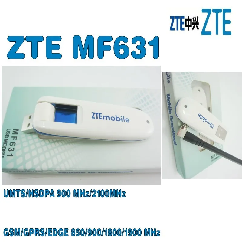 Открыл ZTE mf631 3G 7.2 м USB Dongle беспроводного модема плюс 3G антенны