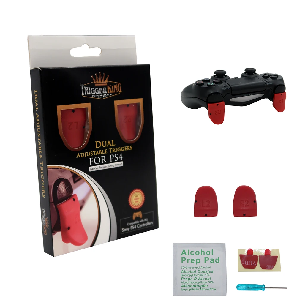 

Trigger King Dual Adjustable Triggers Compatible with All Official for PS4 Controllers