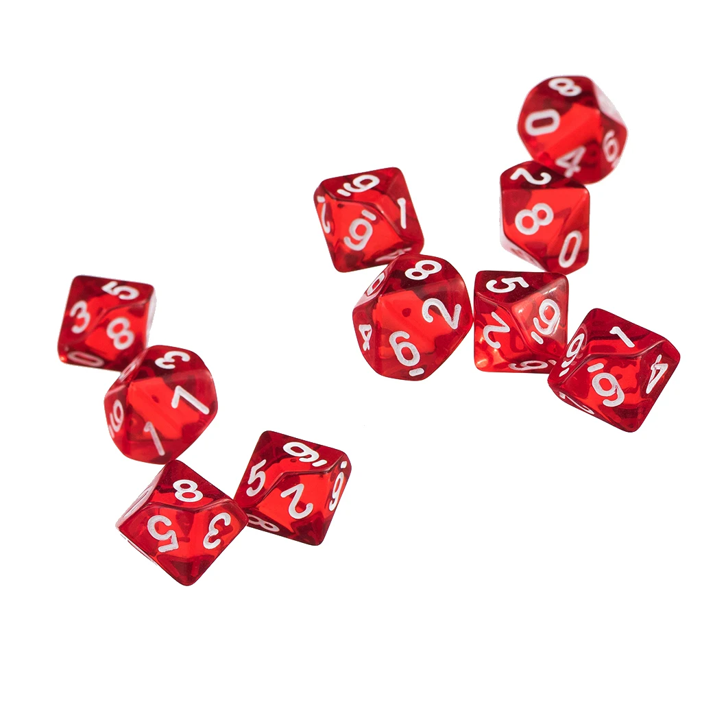 

1 Set 10 Sided D10 Dice For Dungeons Dragons Games Board Table Creative Family Playing Game for RPG