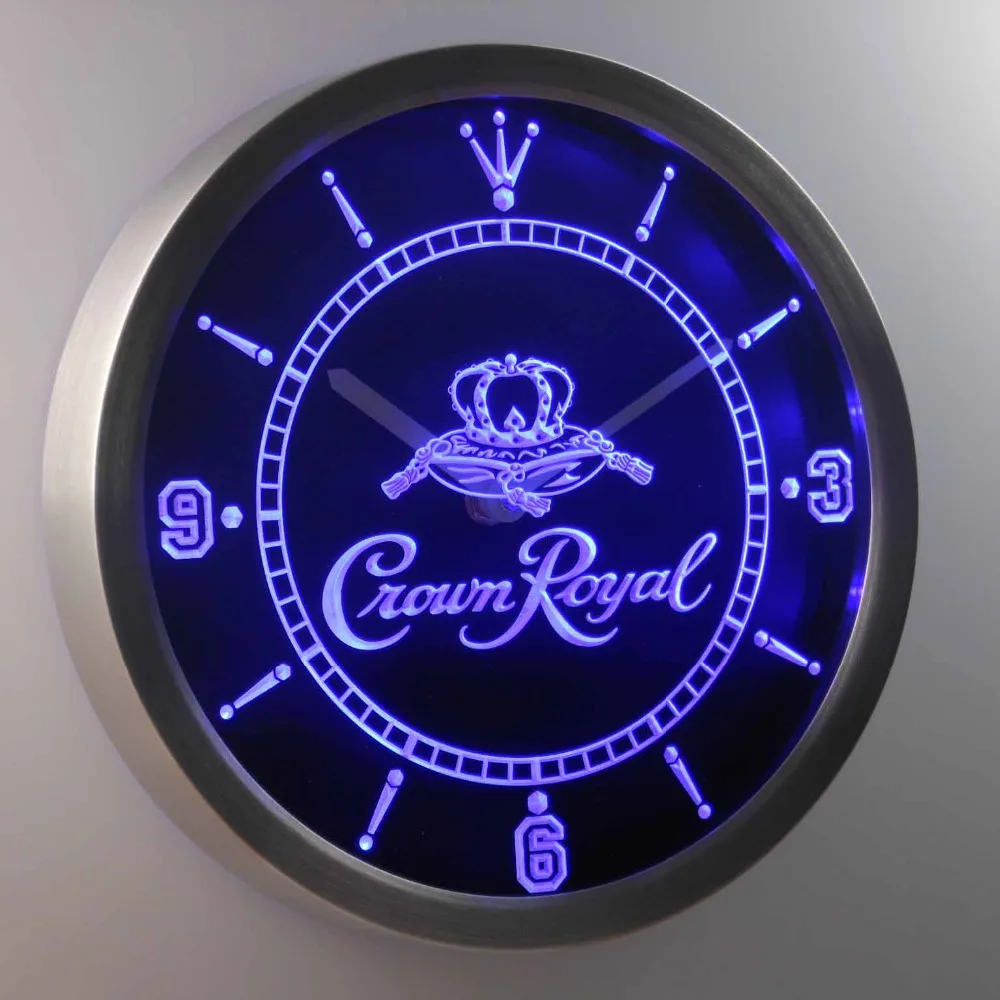  nc0104 Crown Royal Whiskey Neon Light Signs LED Wall Clock - 32842913509