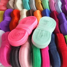 5 yards/color Elastic bands 5/8''Fold Over Ribbon FOE Sewing Fabric Garment accessories Hair bow supply