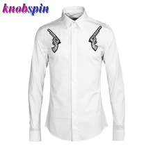 Мужская рубашка с двойной вышивкой, однотонная Тонкая Повседневная Женская сорочка, homme, против морщин, 80% хлопок, деловые мужские рубашки