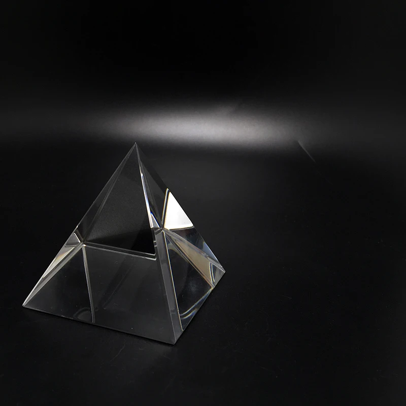 60mm Nature Clear Quartz Fengshui Crystal Pyramid Paperweight Glass Pyramid Healing