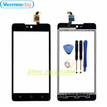 Vecmnoday NUEVA Buena calidad Para Wiko Rainbow Lite 4G Capactive toca Al Por Mayor frente Digitalizador pantalla Táctil de reemplazo de vidrio + herramientas