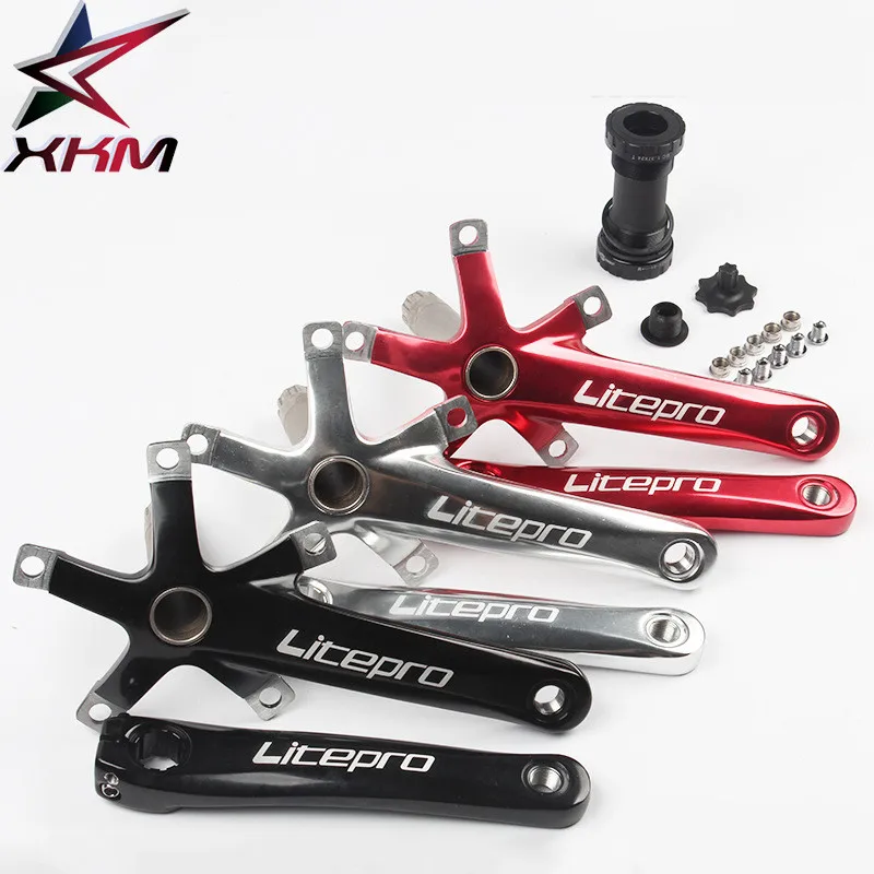 

LP Litepro Bicycle Crank Folding road Bike Crankset 170mm Crank arm Square Crankset BCD130mm folding bike refit Crank