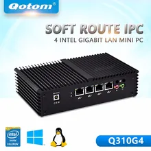 QOTOM Mini PC Barebone 4 lan Celeron 3215U Core i3 Pfsense Firewall Mini Computer X86 Fanless Mini PC Ubuntu Router with AES-NI