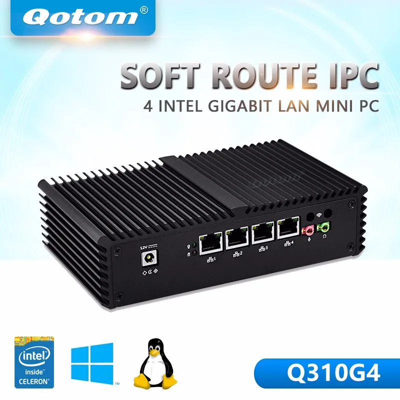 Qotom Mini PC Barebone 4 lan intel Celeron 3215U Core i3