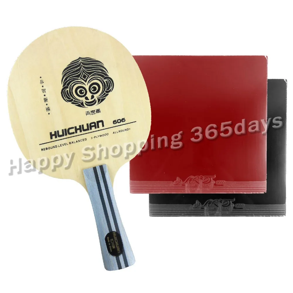 

Original Pro Table Tennis Combo Racket Galaxy Yinhe HUICHUAN 606 Blade with 2x 9000 A Pair Rubbers Long Shakehand FL