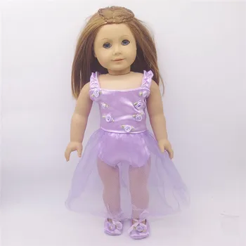 

Purple Butterfly Closet Ballet Ballerina Dance Dress for 18-inch American Girl Dolls AX9