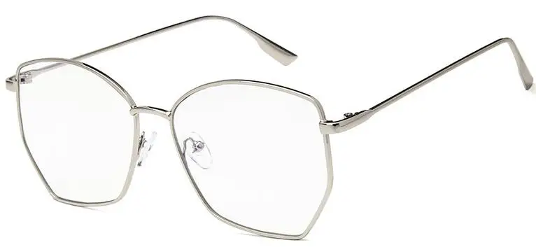 silver clear Lrstraight женские солнцезащитные очки модные круглые металлические прозрачные океанские линзы ретро солнцезащитные очки UV400 Винтажные Солнцезащитные очки больших размеров - Цвет линз: silver clear