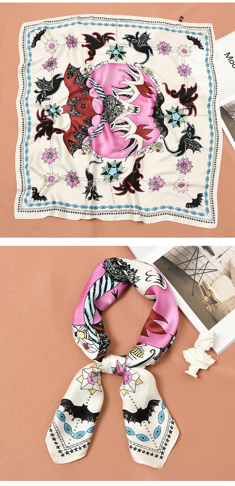 Дизайн 70*70 см 15 цветов роскошный бренд квадратный шелковый шарф женские волосы шифон Весна платок узкий