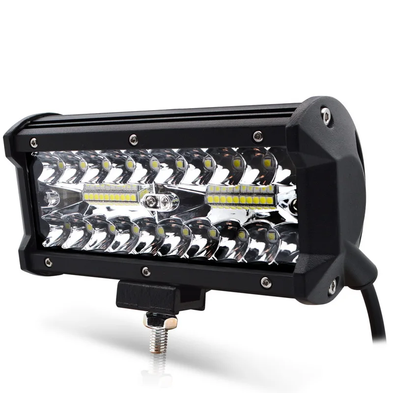 

Safego 1Pcs 7inch 120w LED work light bar spot beam Tri-row car Driving lights for Off Road truck 4WD 4x4 UAZ motorcycle 12V