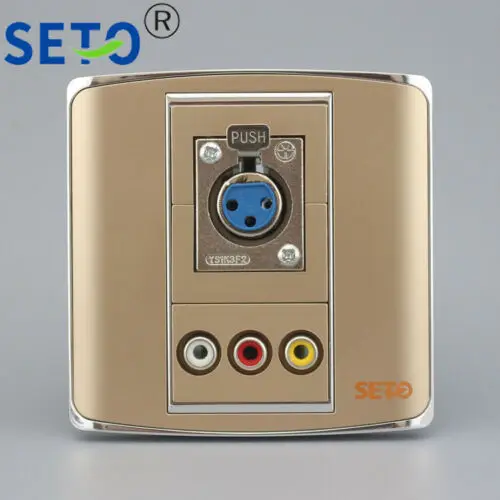 SeTo 86 Тип 2 порта RCA AV аудио + гнездо XLR панель Keystone Лицевая | Обустройство дома