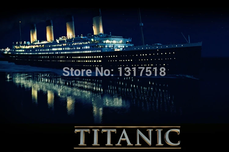

Living Room Decor titanic ship sea night Silk Fabric Cloth Poster 27x40cm
