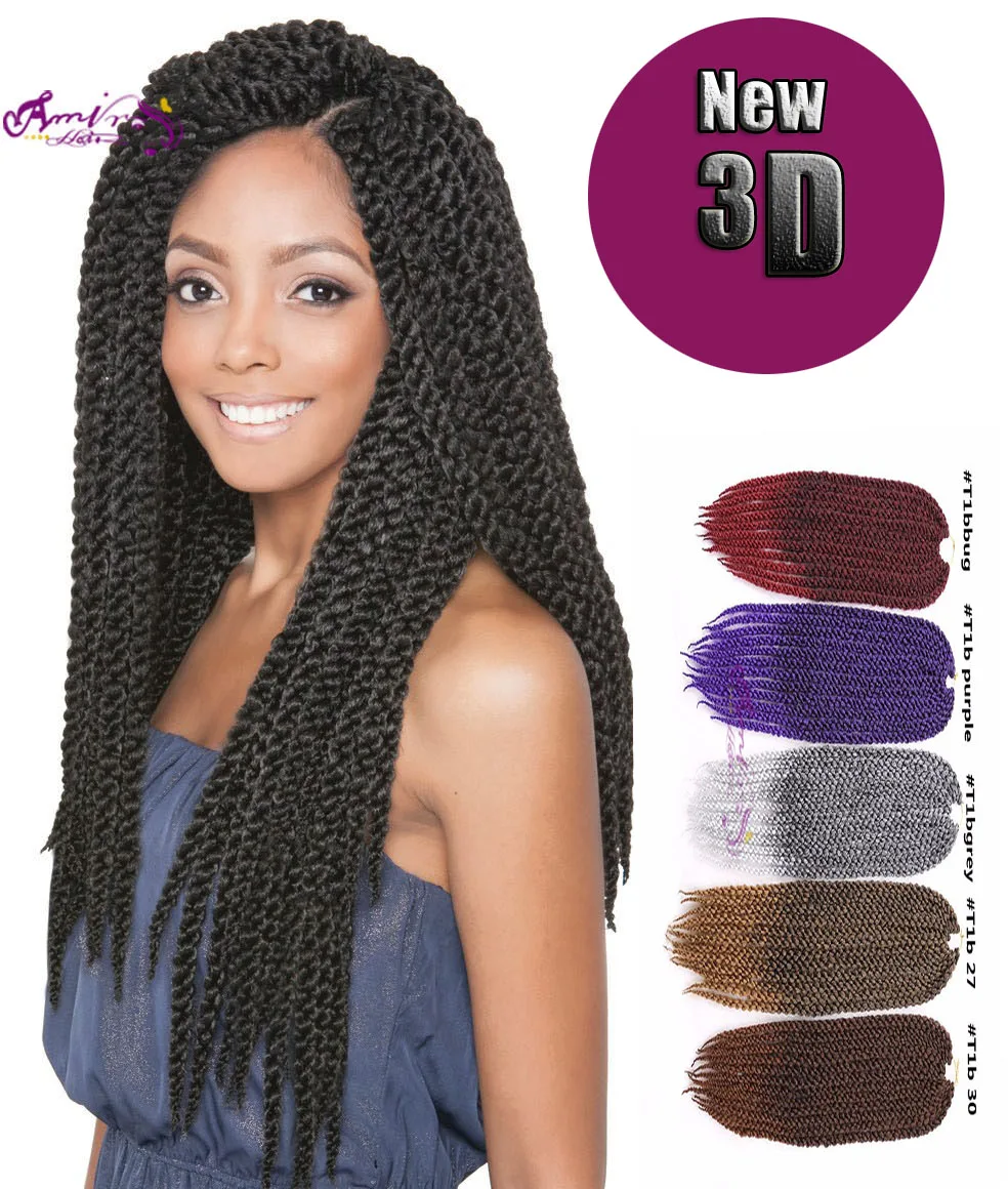 3D Cubic Twist Crochet Braids braiding hair Havana Mambo Twist 22 inch