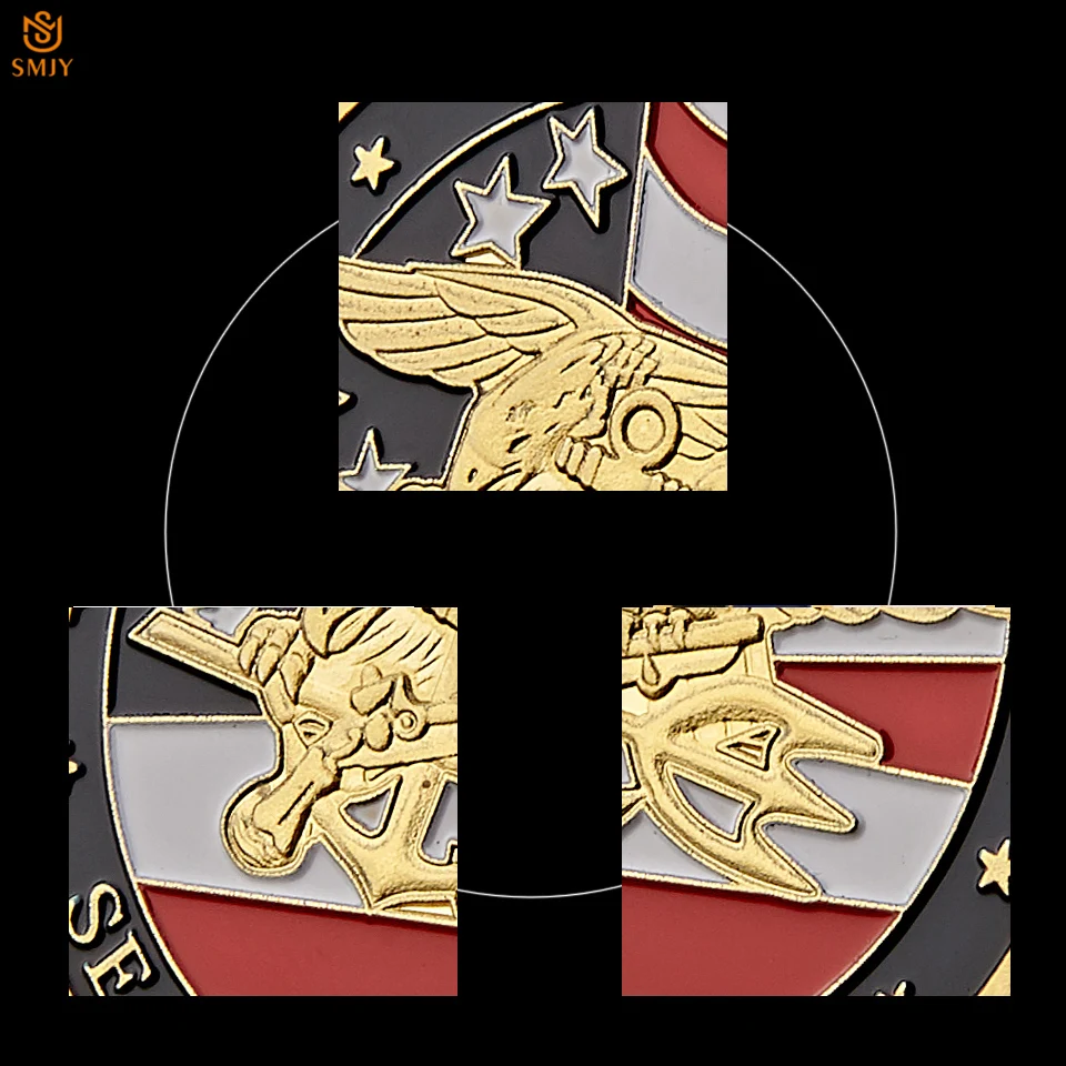 Хорошая сувенирная монета США Морская земля воздушные уплотнения команда позолоченный металл сша отдел ВМС ВОЕННЫЕ МОНЕТЫ