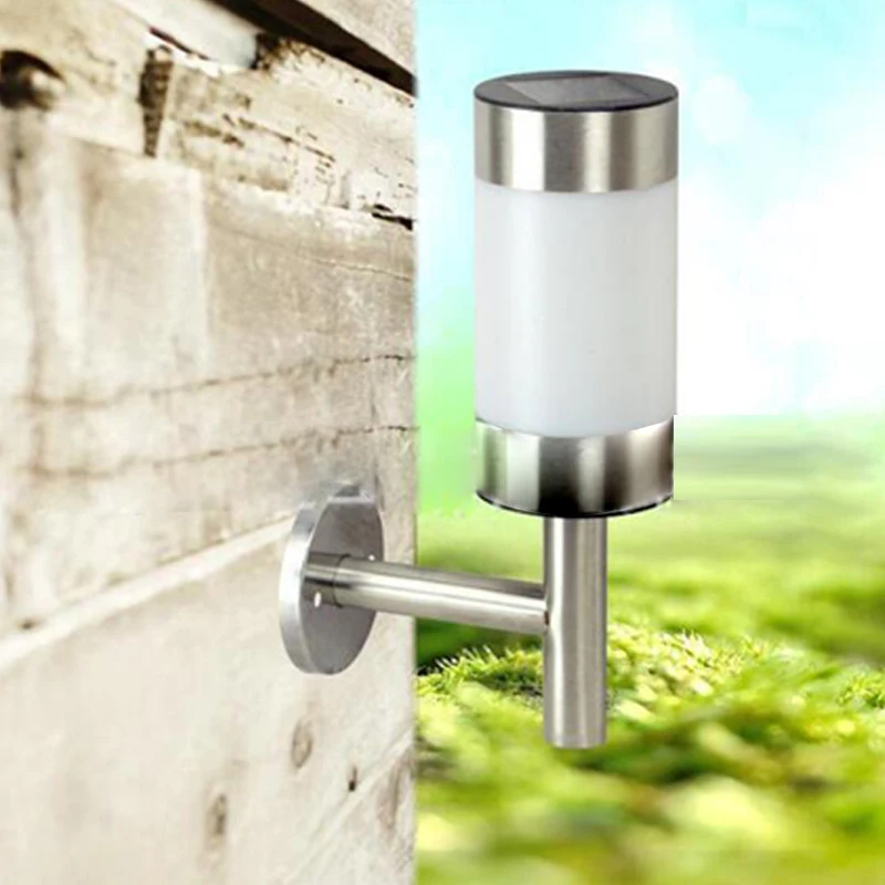 LED Solar light Stainless Steel LED Solar Power Wall Mount Light Sensor solar Lamp Waterproof Outdoor Garden Yard Path Landscape (3)