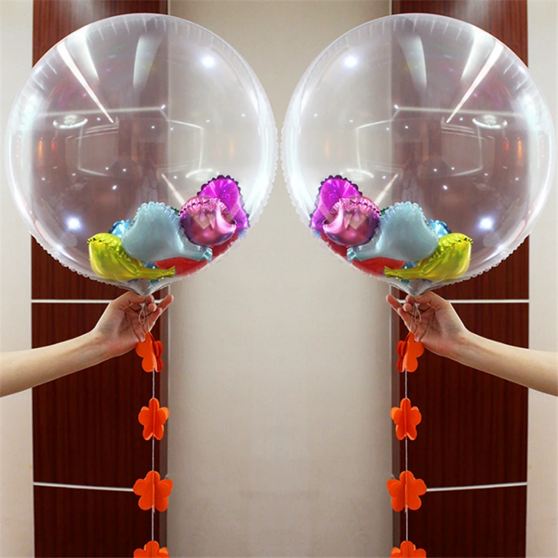 18 дюймов без морщин прозрачные воздушные шары из ПВХ прозрачный гелий Свадебный шар День Рождения украшения поставки пузырьковый шар подарки
