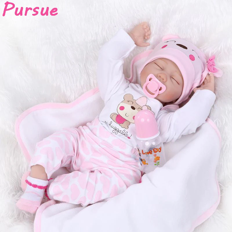 

Pursue Sleeping Reborn Babies Silicone Baby Dolls Toys for Children Girls Educational Toys bebe reborn menina de silicone menina