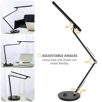 

Classic 12W LED Desk Lamp Eye-caring Table Lamps Dimmable Office Lamp with USB Charging Port Touch Control with EU Plug