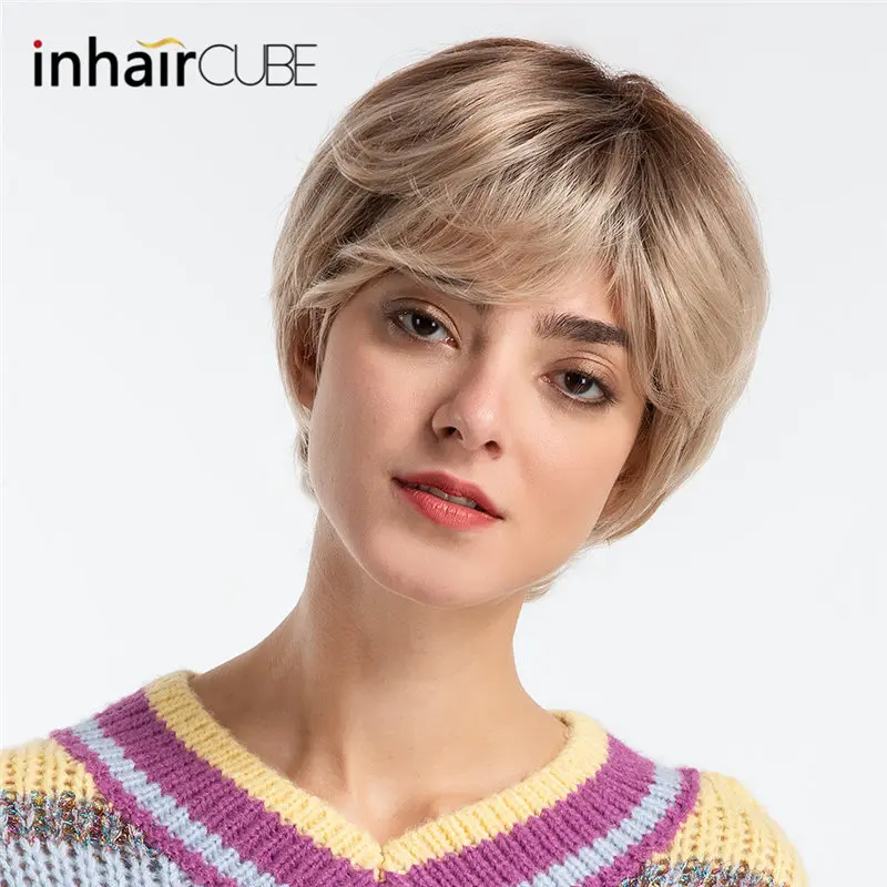 INHAIR CUBE для женщин 8 дюймов синтетические парики прямые волосы короткий парик
