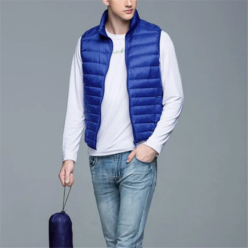 Autumn Winter Men Down Vests Jacket New Warm Ultra Light