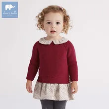 Dave bella/платье принцессы для маленьких девочек; модная детская одежда для дня рождения; детское вязаное платье-свитер для малышей; DB6215