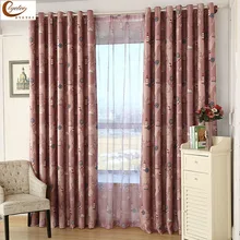 

[byetee] Mediterranean Cartoon children curtain for girl boy bedroom Rose red and blue curtain for Living room Kitchen Windows