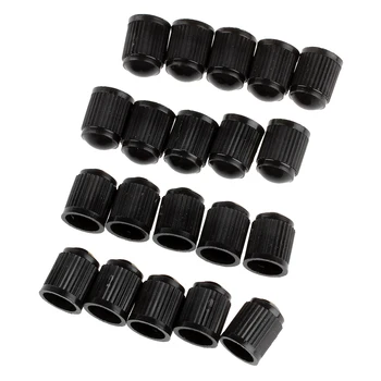 

20pcs Plastic Bike Bicycle Valve Dust Caps Car Van Motorbike Tyre Tubes Black