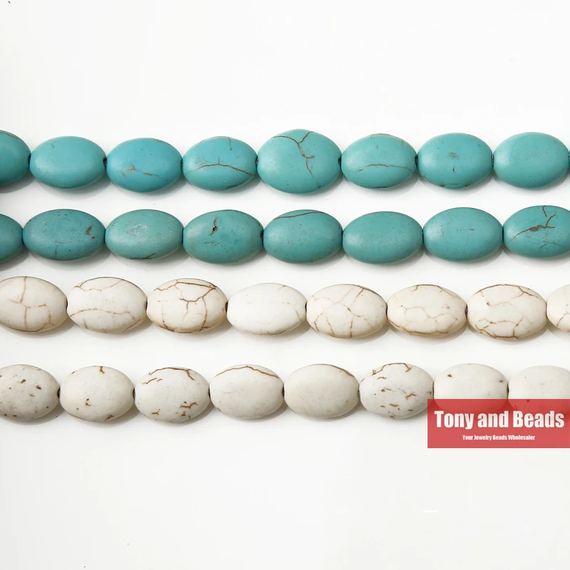 

Free Shipping 10X14MM Turquoises Flat Oval Beads 15" Strand Pick Colors For Jewelry Making No.TB6