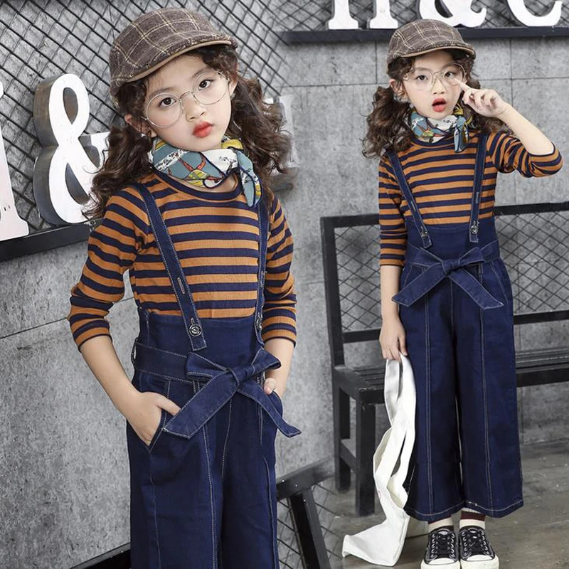New Spring Autumn Children's Clothing Set Baby Girl Long Sleeve Striped