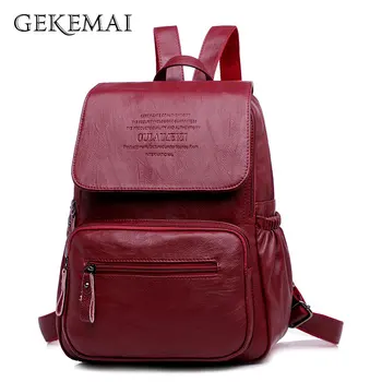 

Vintage Female Backpack Women High Quality Leather Backpack for Teenager Girls School Bag Shoulder Travel Backpack Rucksacks Sac