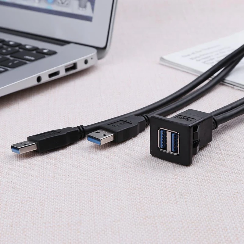 1 м двойной USB 3,0 A папа к USB 3,0 A мама Автомобильная панель скрытого крепления Удлинительный кабель