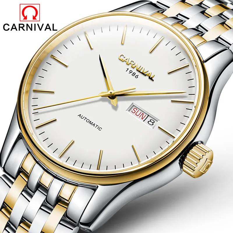 

Mechanical Watch Men Automatic Self-wind Stainless Steel Watches Leather Business Automatic Watch Water Resistant relojes hombre