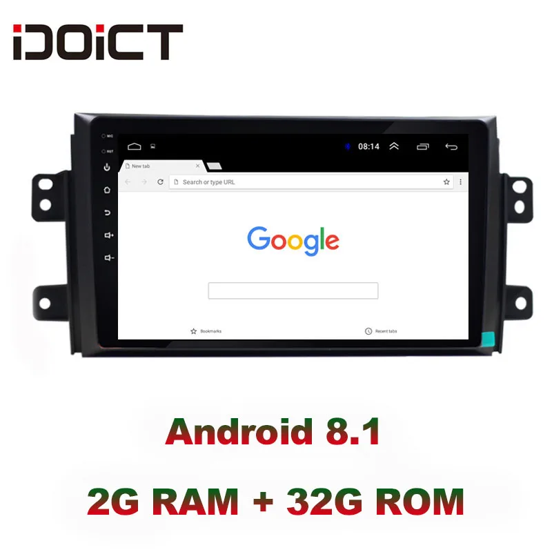 Excellent IDOICT Android 8.1 IPS 2G+32G  Car DVD Player GPS Navigation Multimedia For Suzuki SX4 radio 2007-2013 car stereo 1