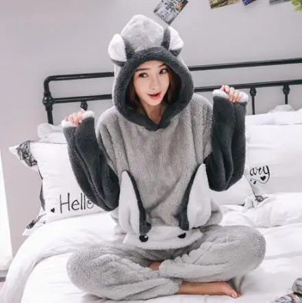 Зимняя Пижама 4XL домашняя одежда Женская фланелевая Толстая теплая для сна