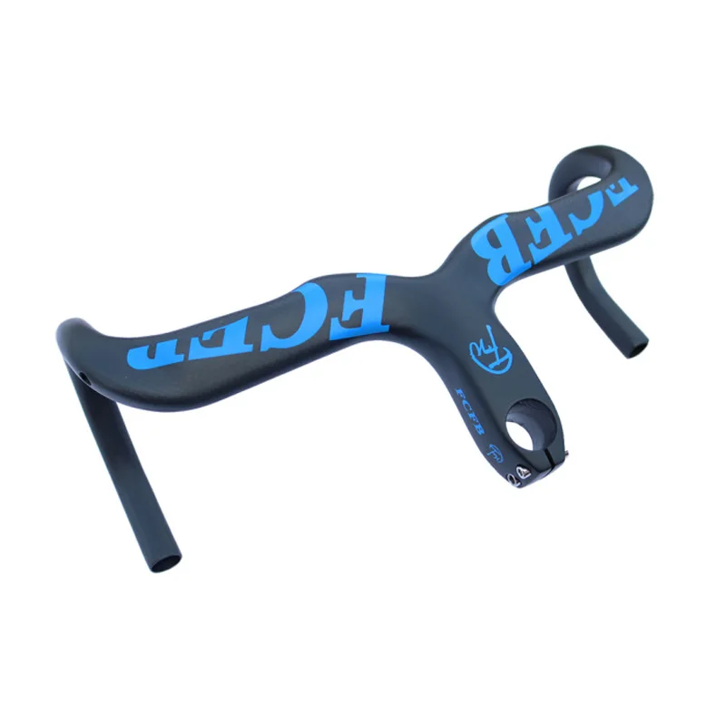 

FCFB blue special carbon fiber road handlebar / bend to cross the road bends to the one Siamese road bike handlebar road carbon
